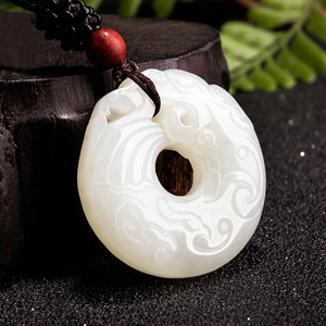 天然新疆和田玉玉石吊坠挂件白玉平安扣玉坠羊脂玉坠
